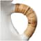 21" White Ceramic Jug Vase with Rattan Wrapped Handles